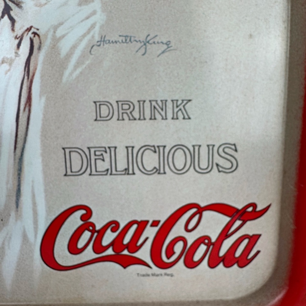 Coca Cola Vintage Gibson Girl Metal Tray - Picture 4 of 8